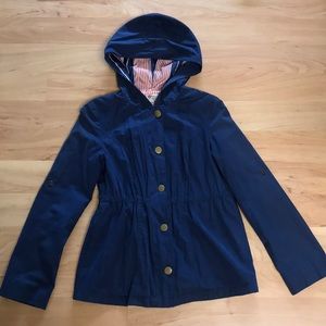 Cute blue jacket that ties at the waist